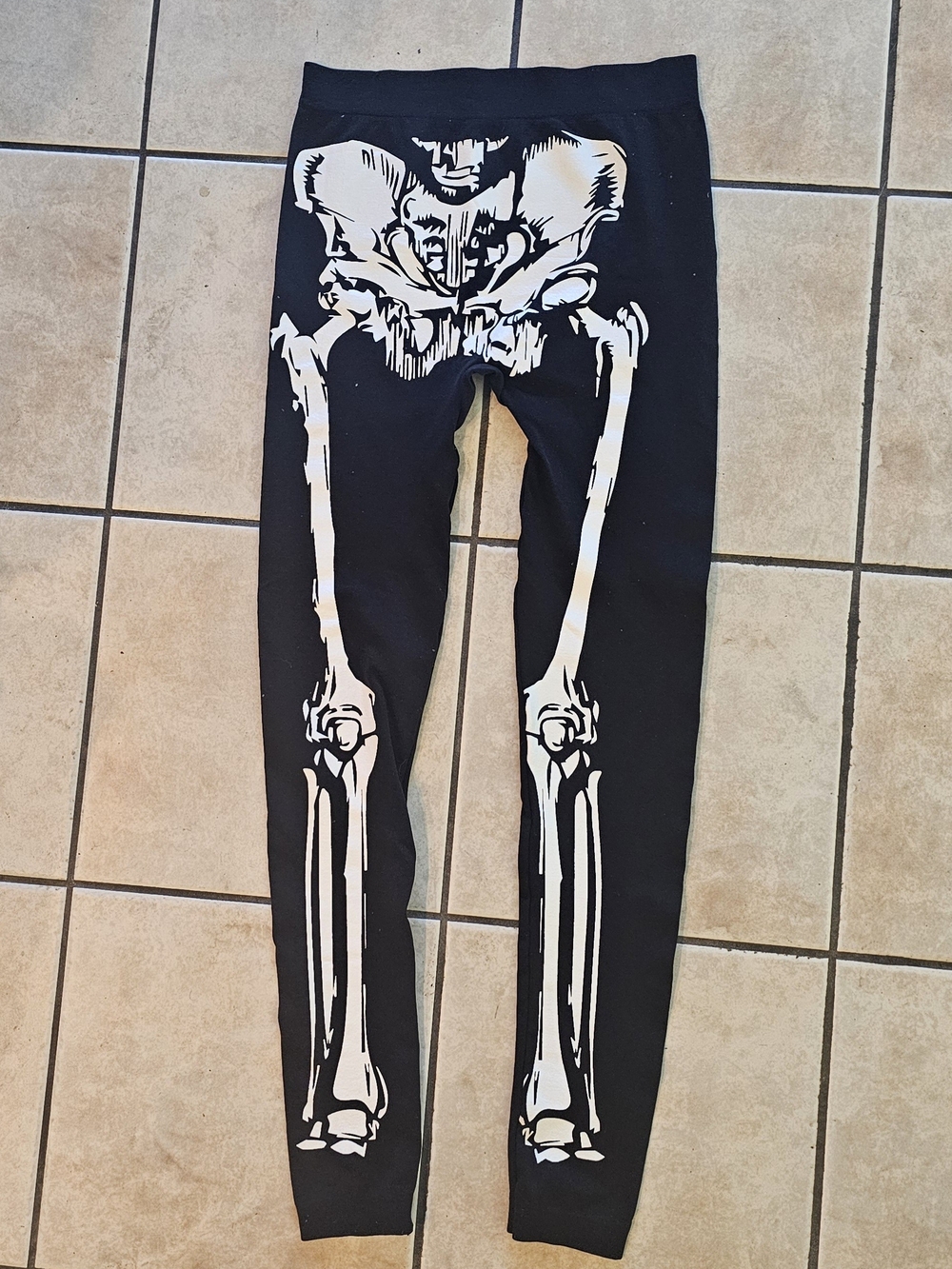 Black Women's Skeleton Print Leggings